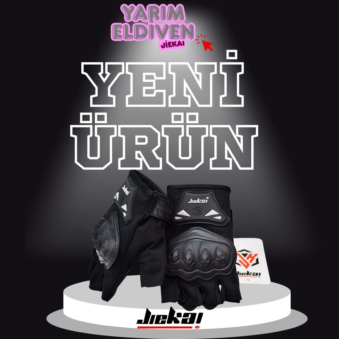 JİEKAİ JK-YX YARIM ELDİVEN KORUMALI * SİYAH *